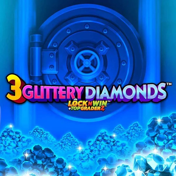 3 Glittery Diamonds online game logo by PearFiction Studios on winsrolla.com