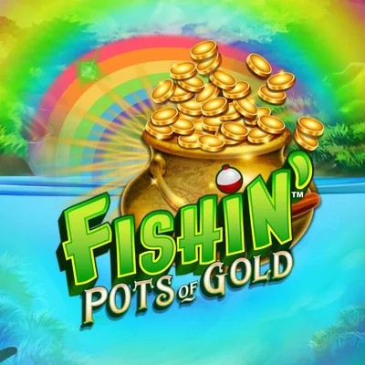 Fishin Pots Of Gold slot logo by Gameburger Studios at WinRolla Casino